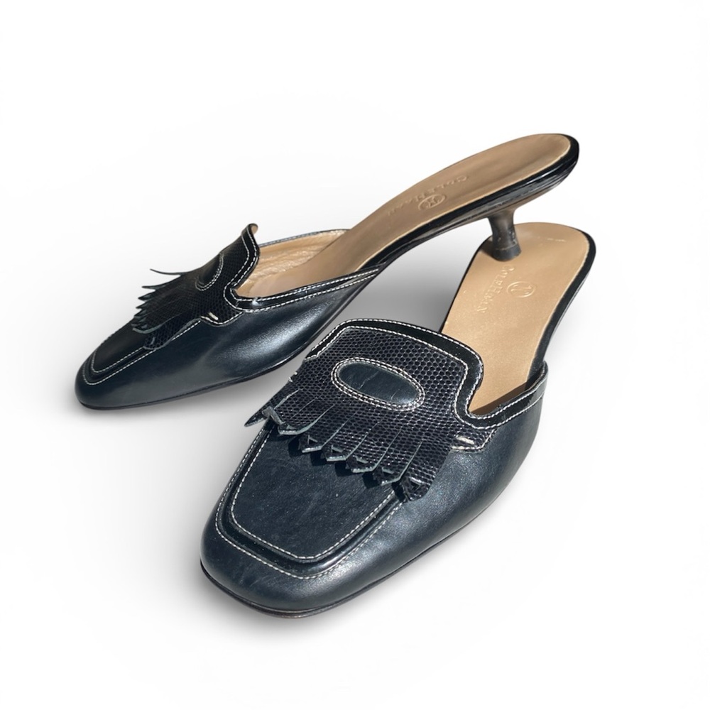 Elegant Black Low Heel Mules
